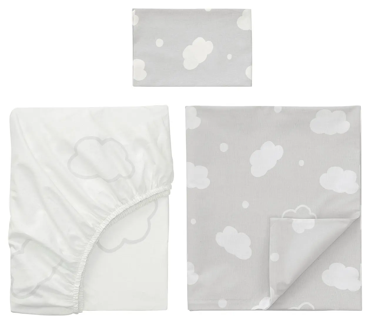 Lenjerie de pat pentru copii Ikea Ringduva 60x120 (Alb/Gri)