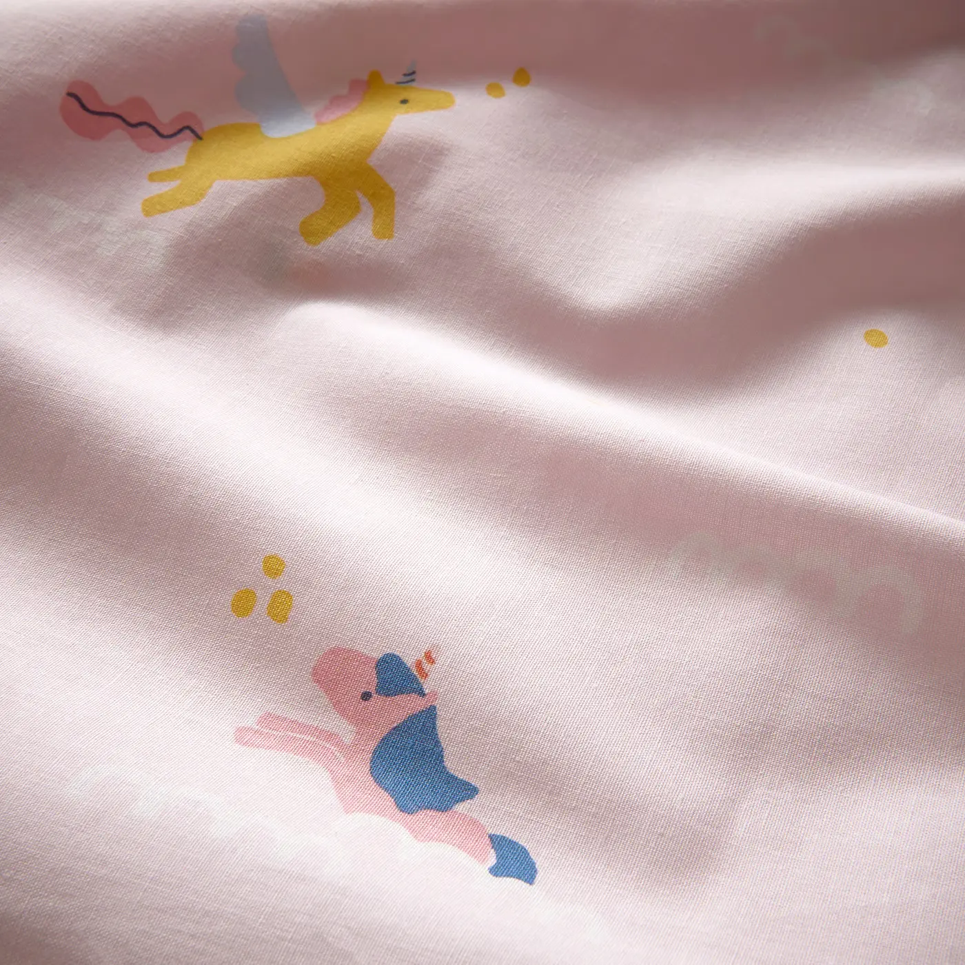 Cearsaf cu elastic Ikea Barndrom model de unicorni 90x200 (Roz) - 2