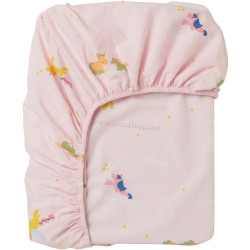 Простынь на резинке Ikea Barndrom узор единорога 90x200 (Розовый)