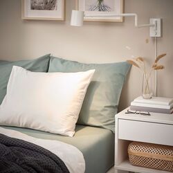 Простынь на резинке Ikea Dvala 140x200 (Серо-Зеленый) Thumb