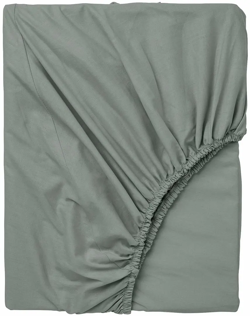 Простынь на резинке Ikea Dvala 160x200 (Серо-Зеленый)