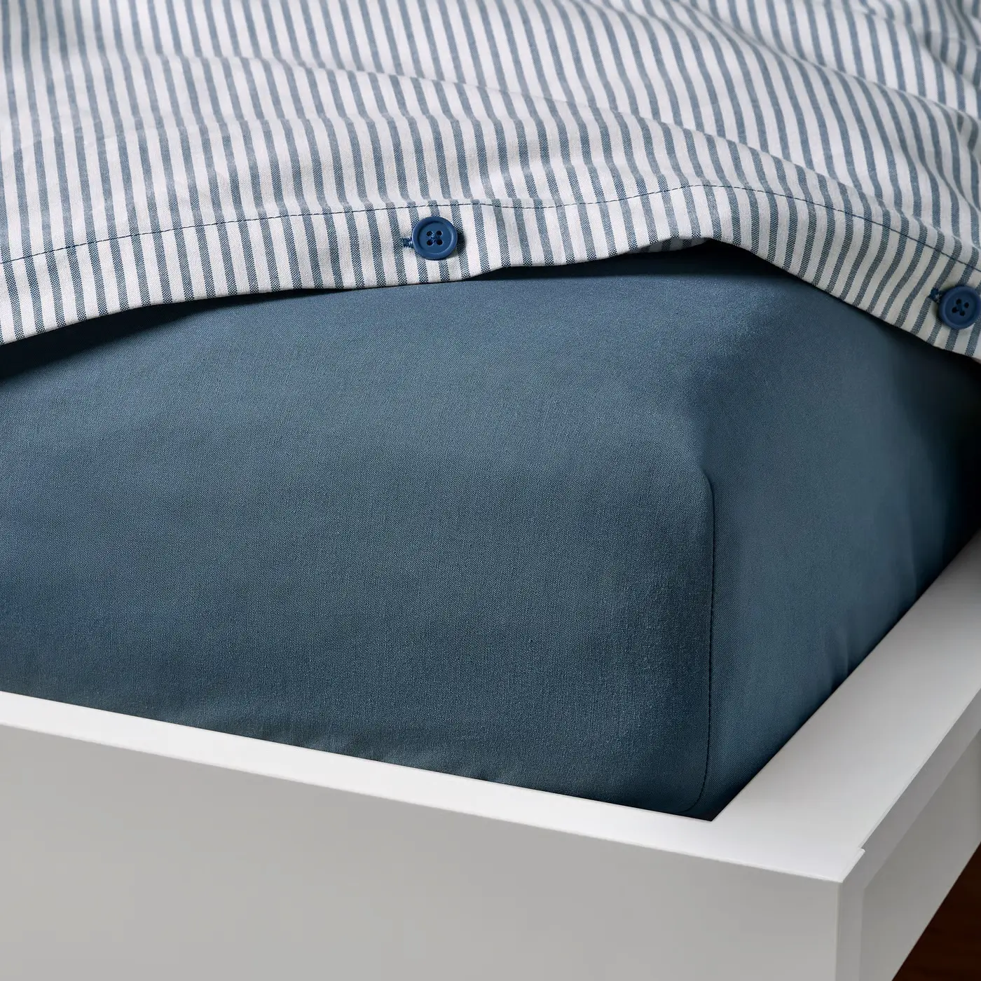 Cearşaf cu elastic Ikea Dvala 160x200 (Albastru) - 2