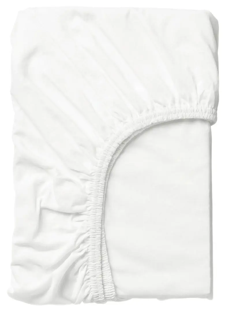 Cearsaf cu elastic Ikea Len 70x160 (Alb)