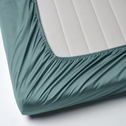 Cearşaf cu elastic Ikea Nattjasmin 160x200 (Albastru-Verde) Thumb
