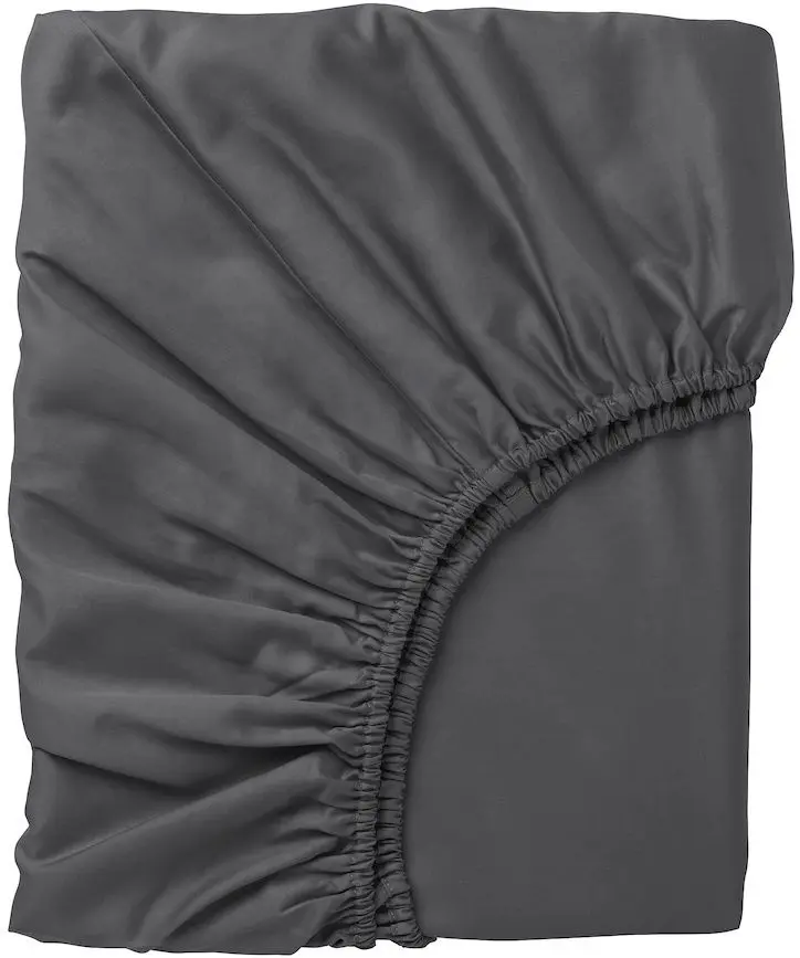 Cearşaf cu elastic Ikea Nattjasmin 180x200 (Gri Inchis)