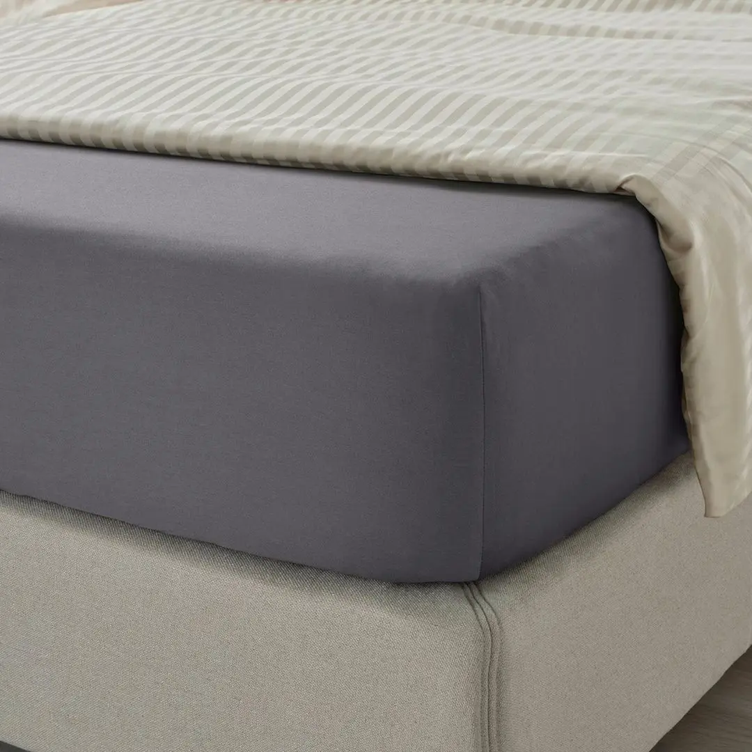 Cearsaf cu elastic Ikea Nattjasmin 90x200 (Gri Inchis)