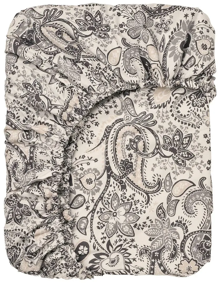 Простынь на резинке Ikea Rodgersia 140x200 (Серый/Белый)