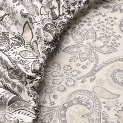 Простынь на резинке Ikea Rodgersia 160x200 (Серый/Белый) Thumb