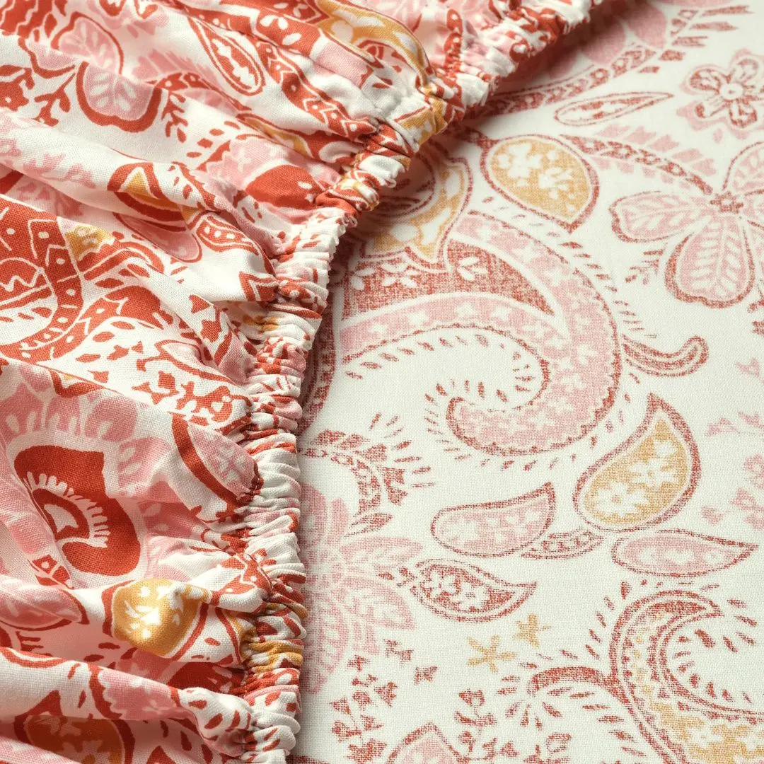 Cearsaf cu elastic Ikea Rodgersia 180x200 (Roz/Alb)