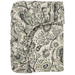 Простынь на резинке Ikea Rodgersia 180x200 (Зеленый/Белый)