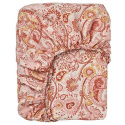 Простынь на резинке Ikea Rodgersia 90x200 (Розовый/Белый)