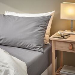 Cearşaf cu elastic Ikea Ronnveckmal 140x200 (Gri) Thumb