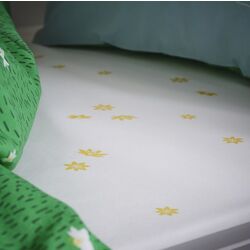 Простынь на резинке Ikea Skogsduva с цветочками 90x200 (Белый/Желтый) Thumb