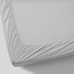 Cearşaf cu elastic Ikea Solfibbla 160x200 (Gri/Alb) Thumb