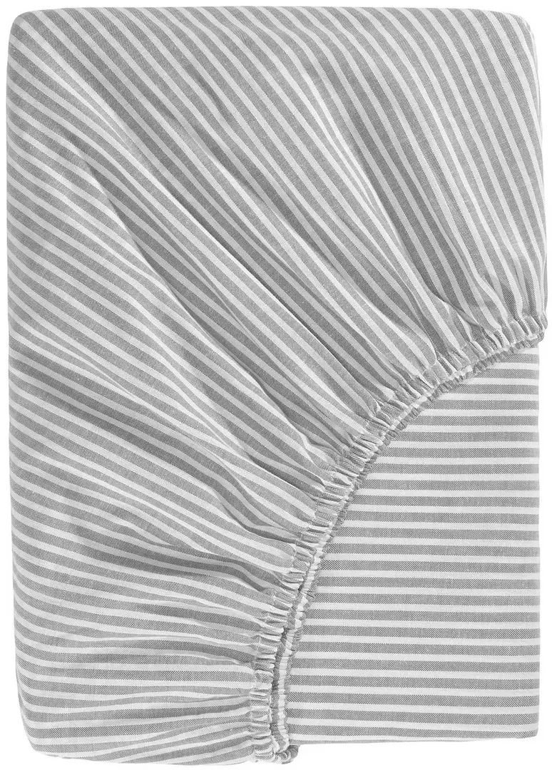 Cearşaf cu elastic Ikea Solfibbla 160x200 (Gri/Alb)