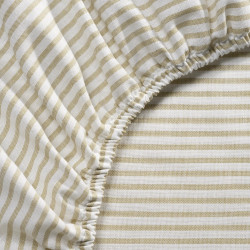 Cearşaf cu elastic Ikea Solfibbla 90x200 (Bej/Alb) Thumb