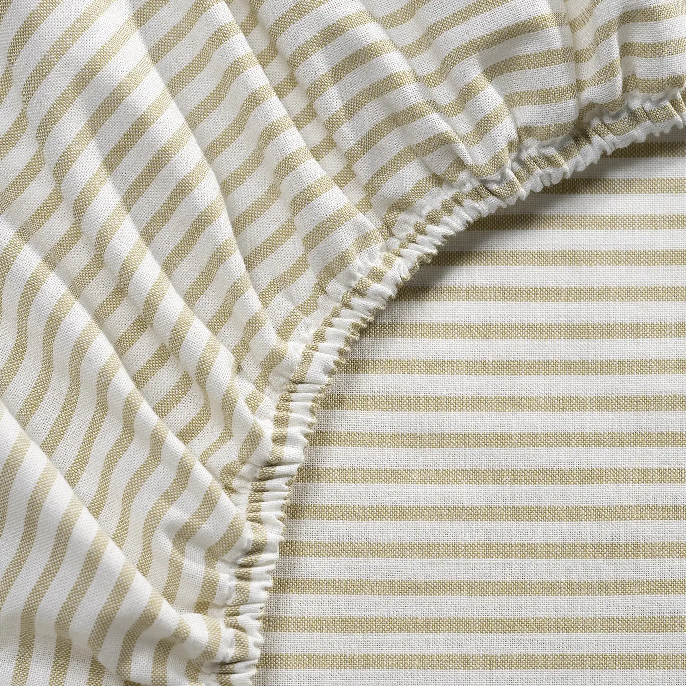 Cearşaf cu elastic Ikea Solfibbla 90x200 (Bej/Alb) - 2