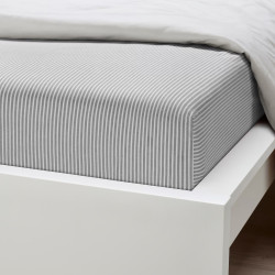 Cearşaf cu elastic Ikea Solfibbla 90x200 (Gri/Alb) Thumb