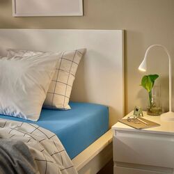 Cearsaf cu elastic Ikea Varvial 160x200 (Albastru) Thumb