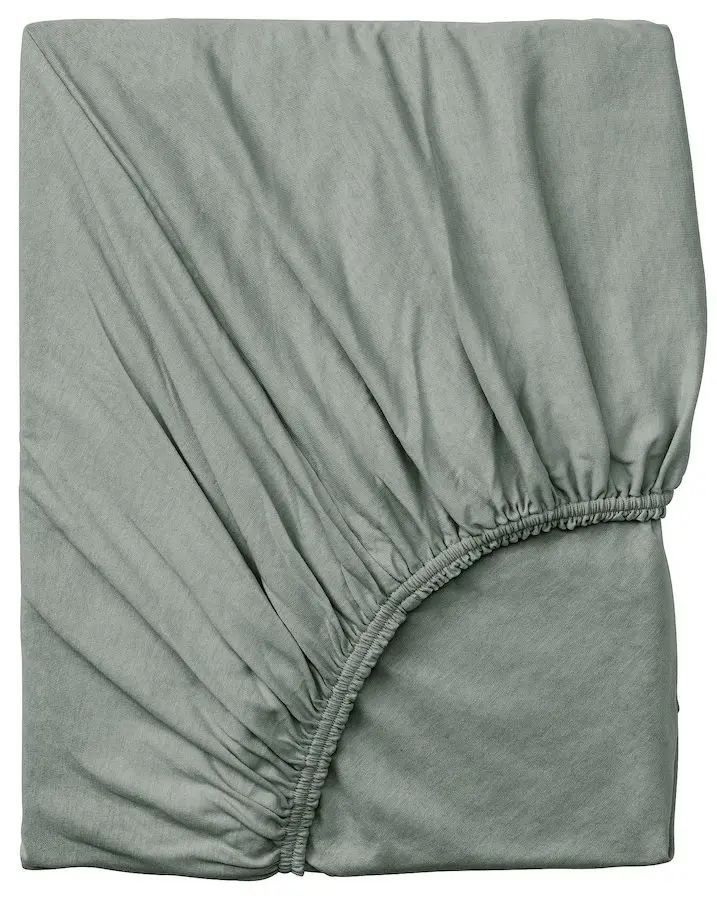 Cearşaf cu elastic Ikea Varvial 180x200 (Gri-Verde)