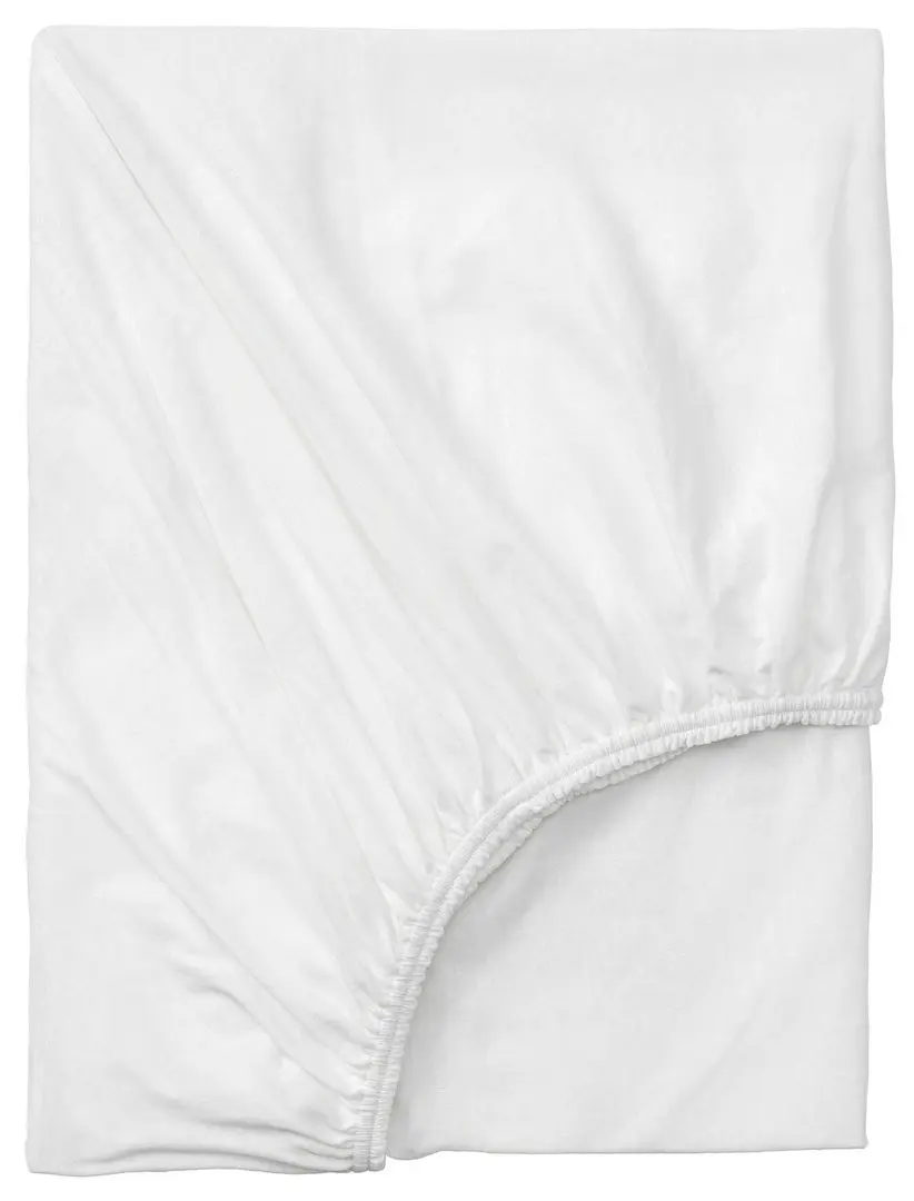 Cearsaf cu elastic Ikea Varvial 80x200 (Alb)