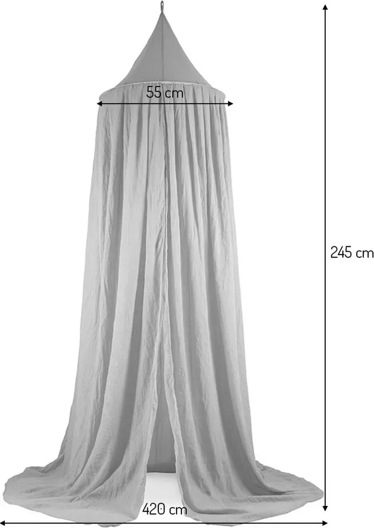 Baldachin pentru pat Jollein Vintage 245cm (Ash Green)