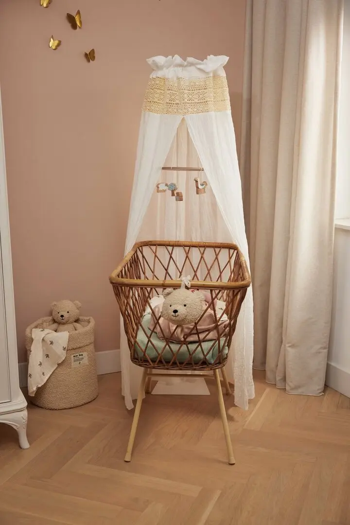 Baldachin pentru pat Jollein Vintage Boho Lace 155cm (Ivory)