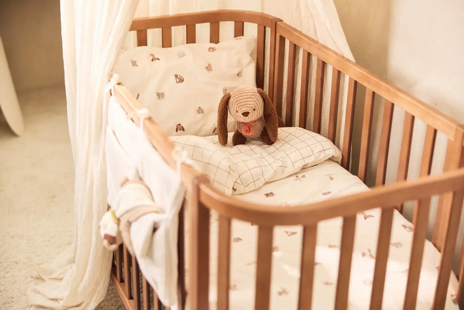 Балдахин для кроватки Jollein Vintage Cosy Check 245cm (Sand) - 3