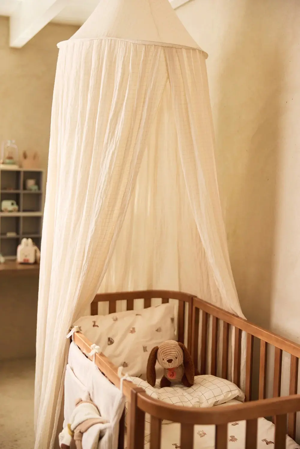 Балдахин для кроватки Jollein Vintage Cosy Check 245cm (Sand) - 4