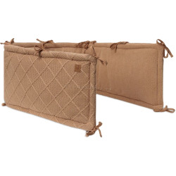 Bara de protectie pentru patut Jollein Check Knit (Biscuit)