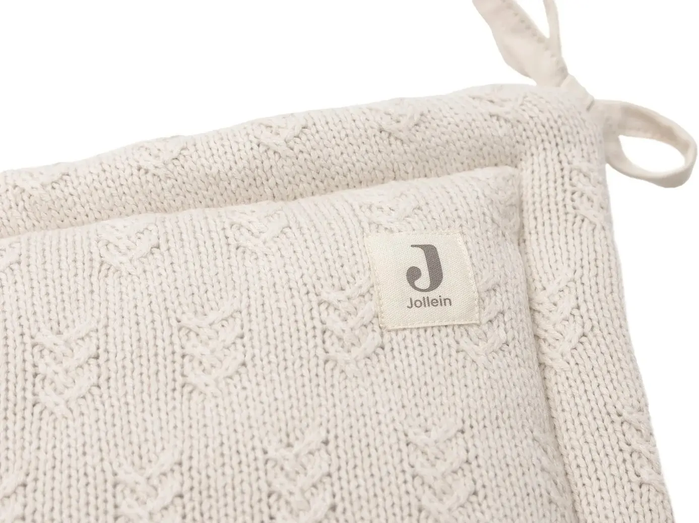Bara de protectie pentru patut Jollein Grain Knit (Oatmeal) - 3