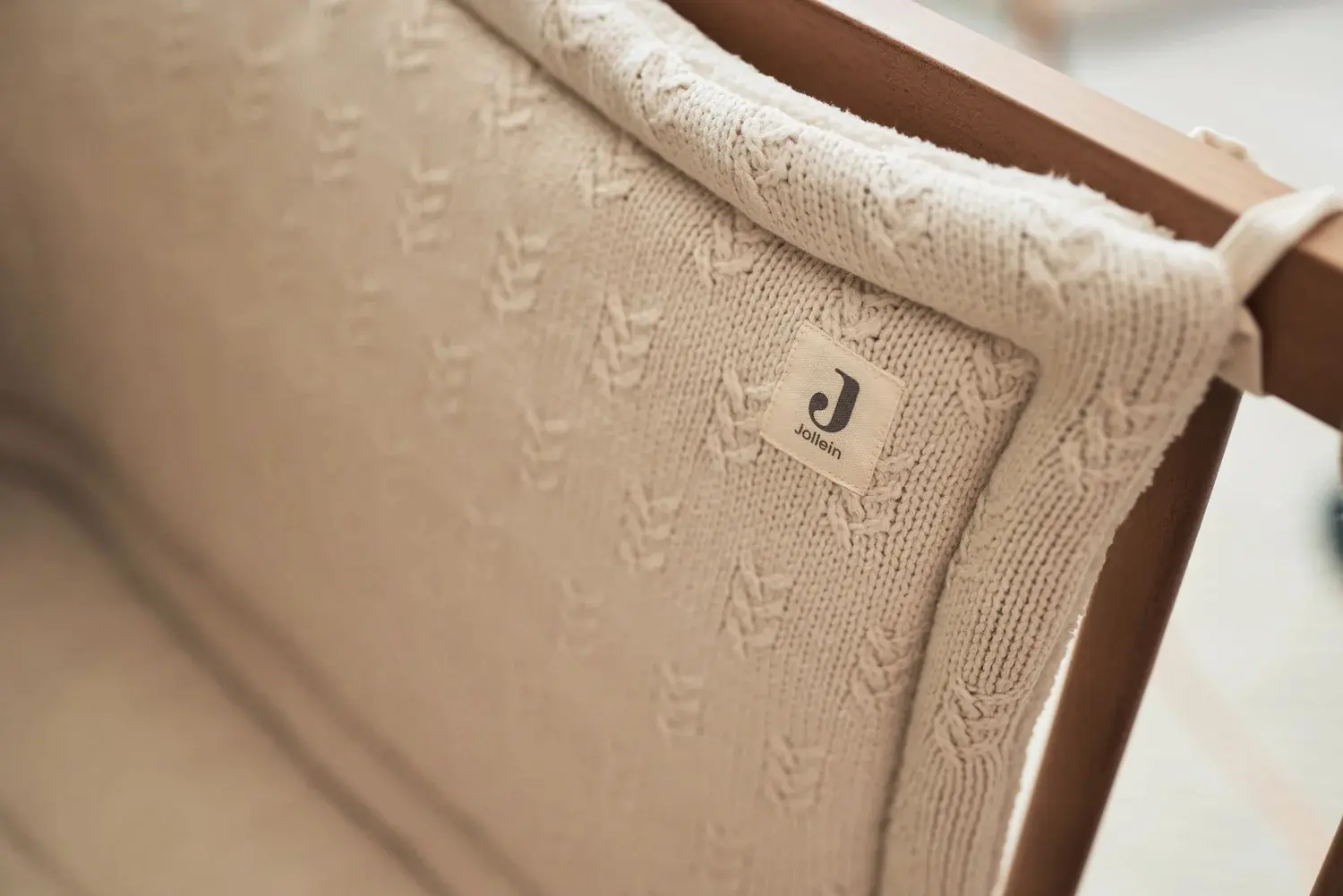 Bara de protectie pentru patut Jollein Grain Knit (Oatmeal) - 6