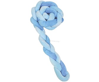 Bara de protectie pentru patut Kikka Boo 3 braids 180x12 (Blue)