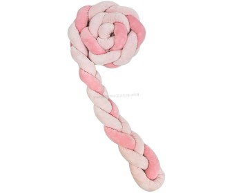 Bara de protectie pentru patut Kikka Boo 3 braids 180x12 (Pink)