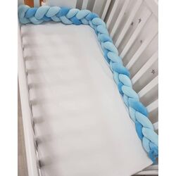 Бортик для детской кровати Kikka Boo 3 braids 210x20 (Blue) Thumb