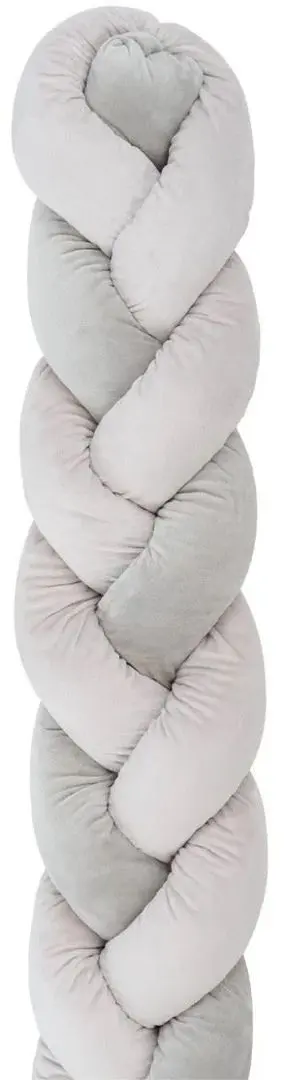 Bara de protectie pentru patut Kikka Boo 3 braids 210x20 (Grey)