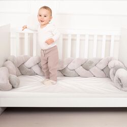 Bara de protectie pentru patut Kikka Boo 3 braids 210x20 (Grey) Thumb