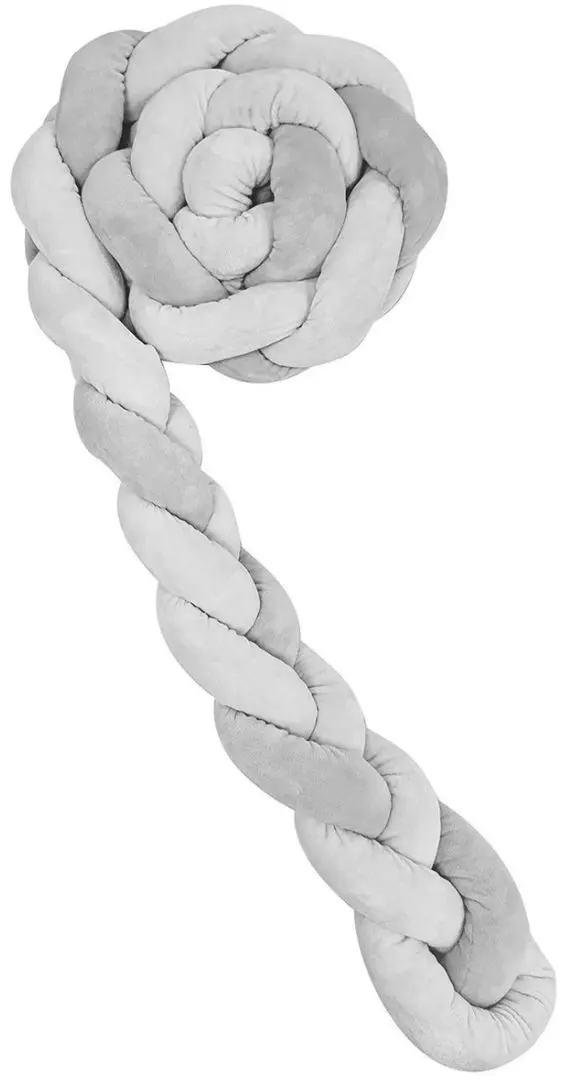 Bara de protectie pentru patut Kikka Boo 3 braids 210x20 (Grey)