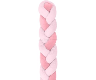 Bara de protectie pentru patut Kikka Boo 3 braids 210x20 (Pink)