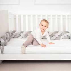 Бортик для детской кровати Kikka Boo 4 braids 180x15 (Blue) Thumb