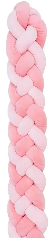 Bara de protectie pentru patut Kikka Boo 4 braids 180x15 (Pink)