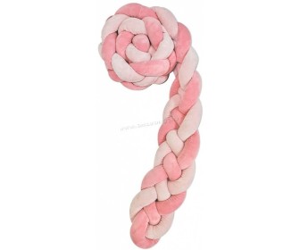 Bara de protectie pentru patut Kikka Boo 4 braids 180x15 (Pink)