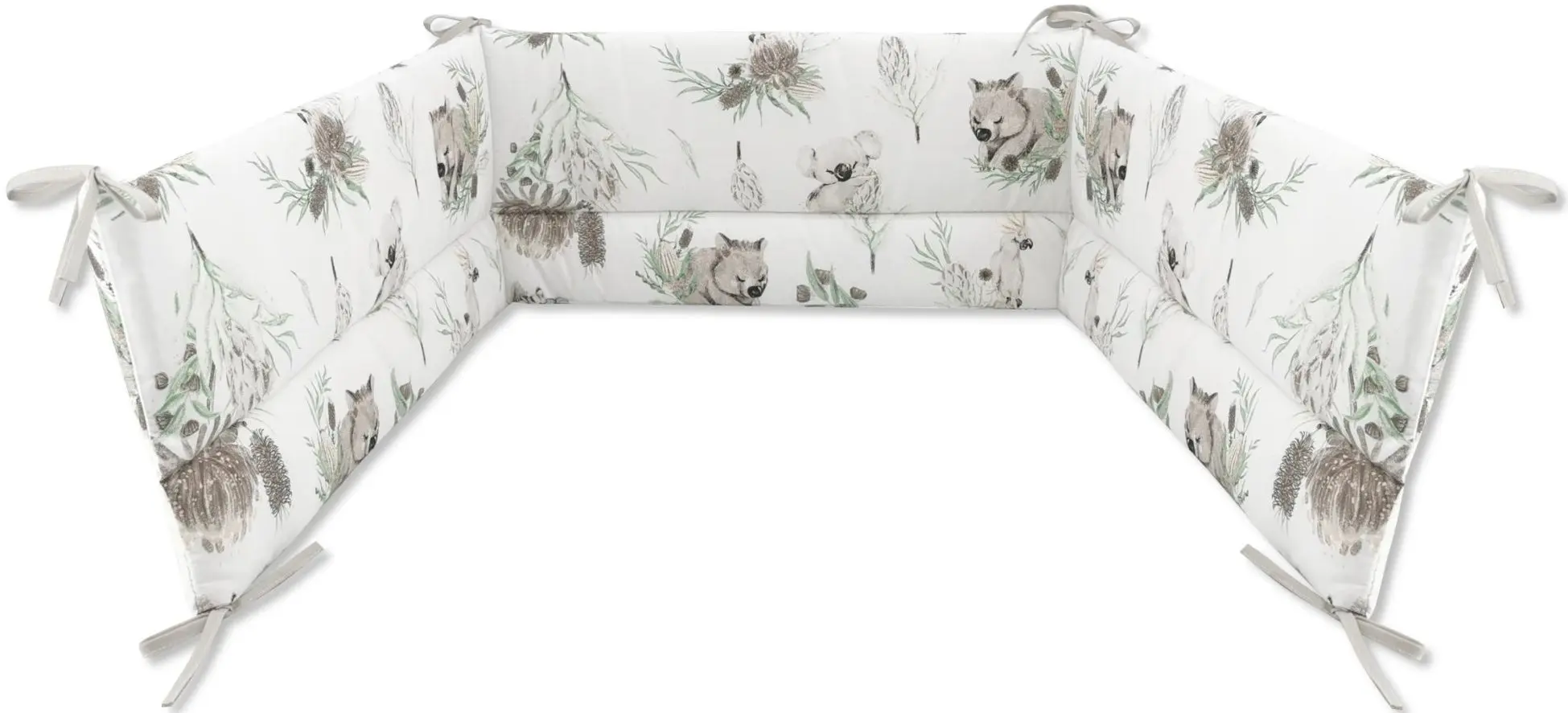 Bara de protectie pentru patut MimiNu Australian Animals (Beige)