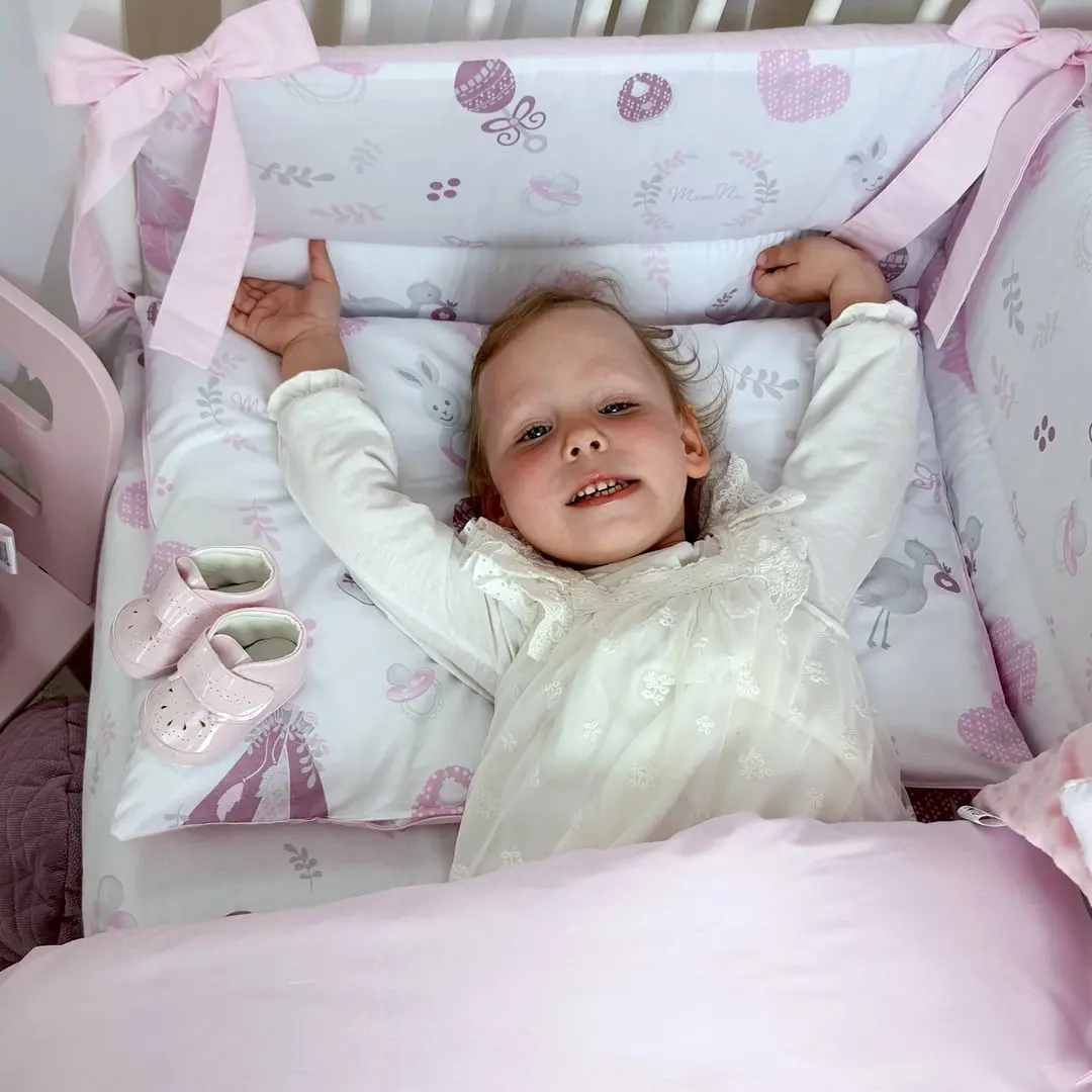 Bara de protectie pentru patut MimiNu Baby Shower (Pink) - 2