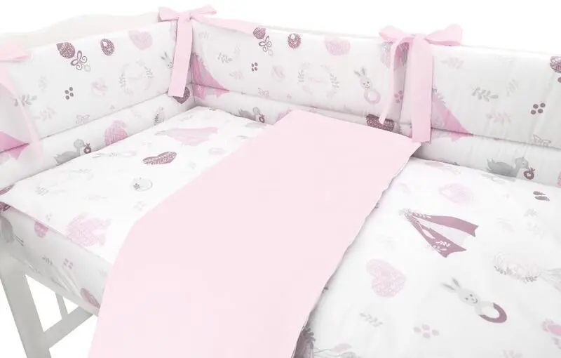 Bara de protectie pentru patut MimiNu Baby Shower (Pink) - 3