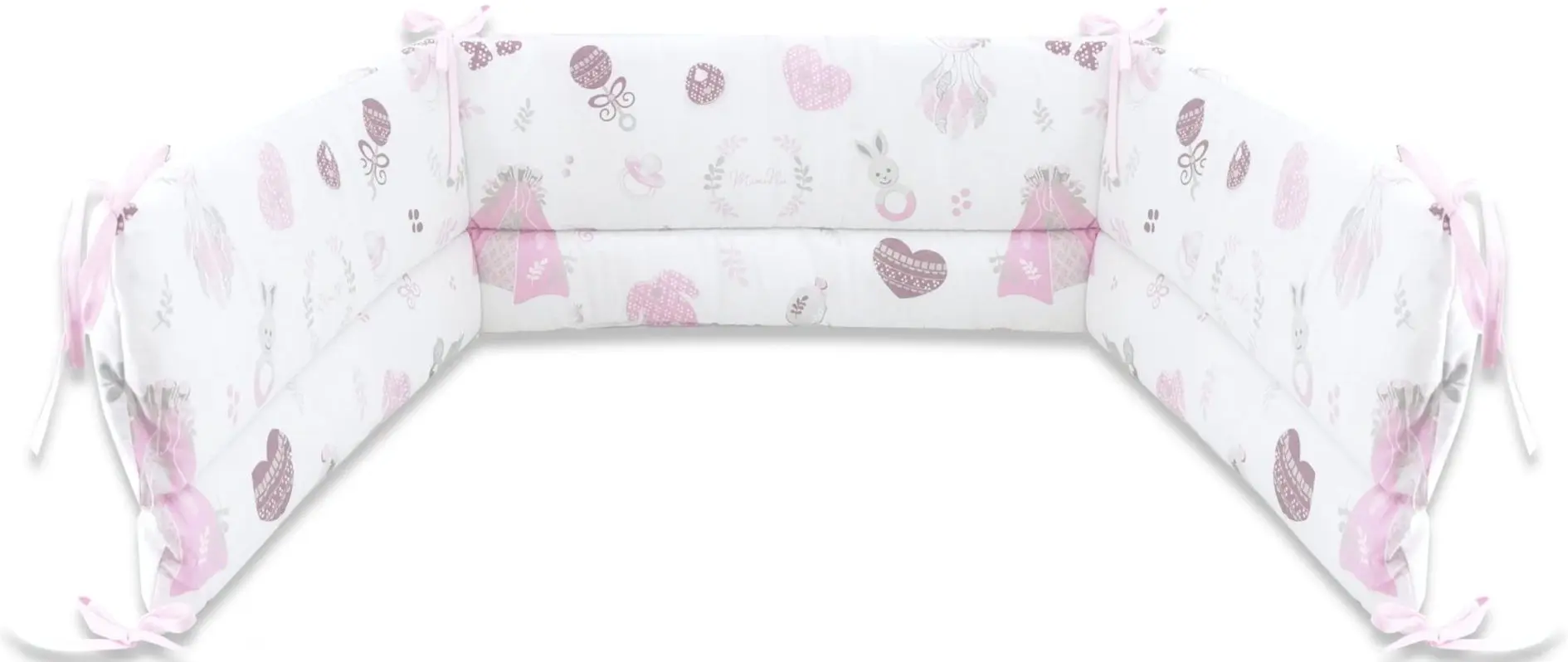 Bara de protectie pentru patut MimiNu Baby Shower (Pink)