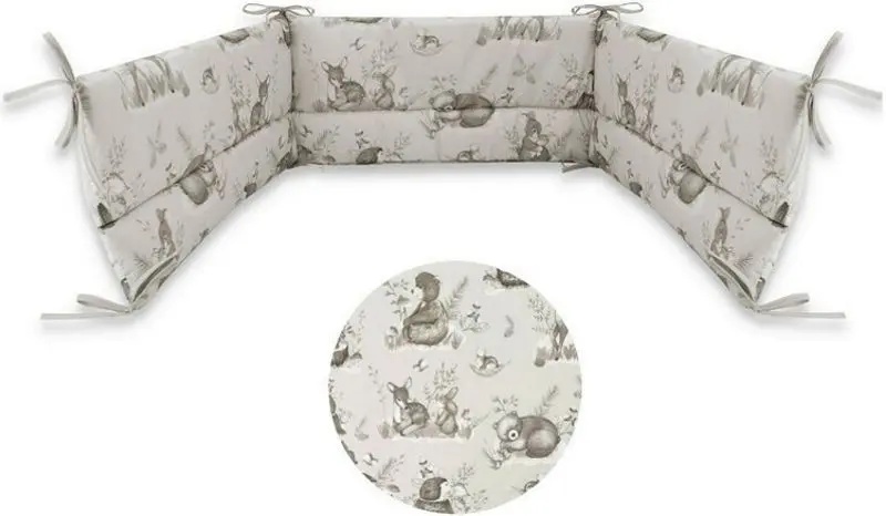 Bara de protectie pentru patut MimiNu Calm Forest (Beige) - 2