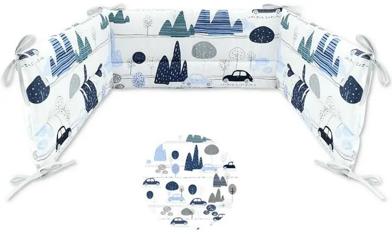 Bara de protectie pentru patut MimiNu Childrens Journey (Blue) - 2