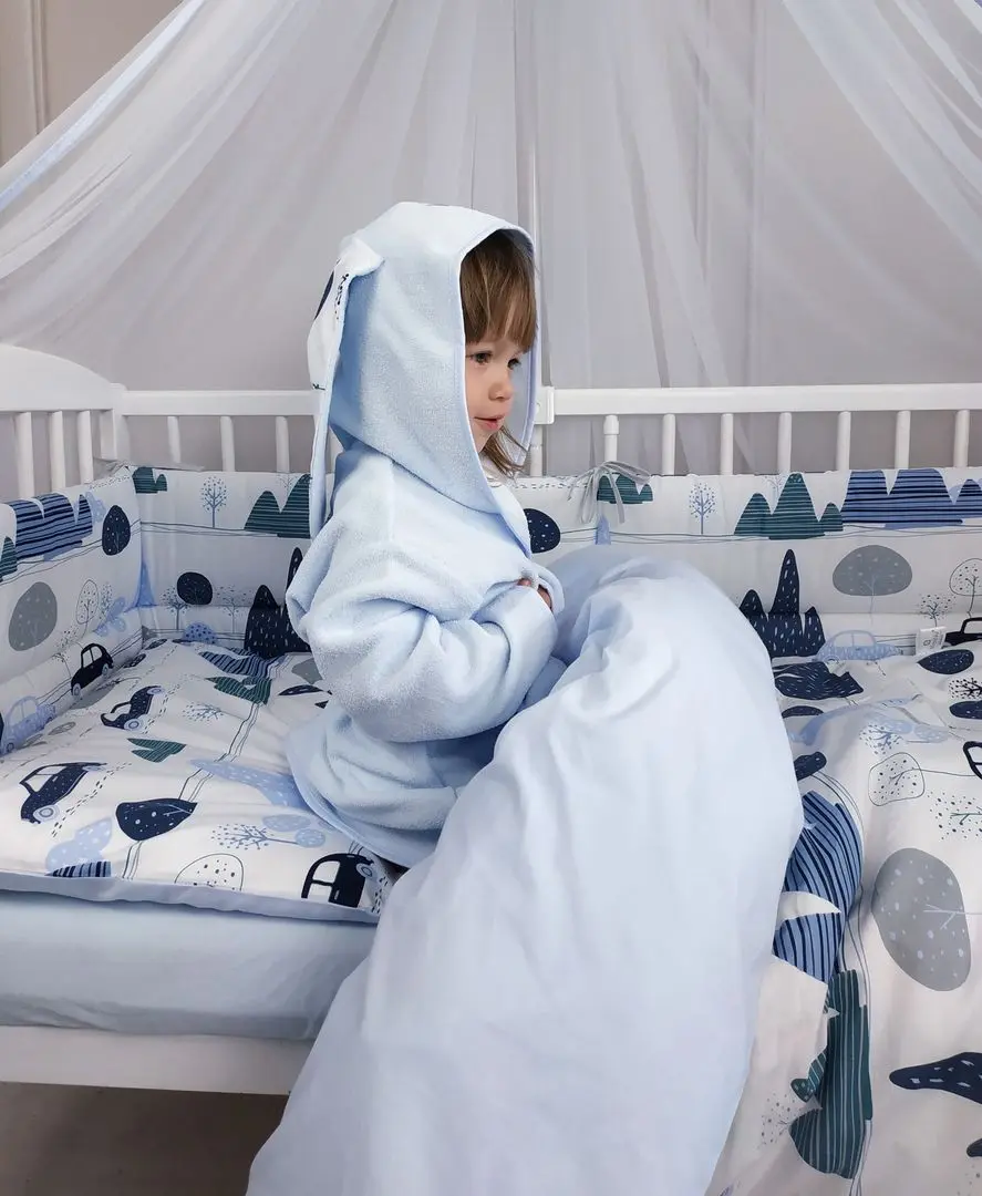Bara de protectie pentru patut MimiNu Childrens Journey (Blue) - 4