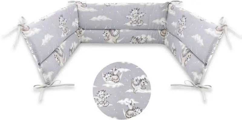 Bara de protectie pentru patut MimiNu Dragons (Gray) - 2